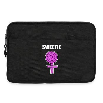 Süßigkeiten Spruch Süß Nachspeise Naschkatzen - Laptoptasche 13" - Schwarz - Vorne