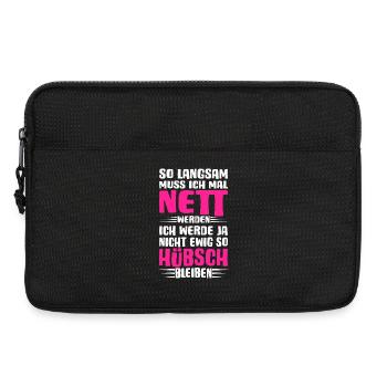Ich muss mal nett werden - Laptoptasche 13" - Schwarz - Vorne