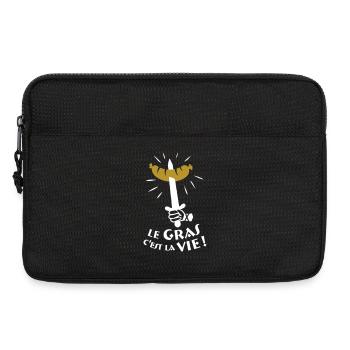 Le gras c'est la vie ! légende de Camelot - Sacoche pour ordinateur portable 13 pouces - noir - Devant