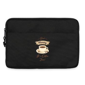 Bonjour, c’est l’heure du café - Sacoche pour ordinateur portable 13 pouces - noir - Devant