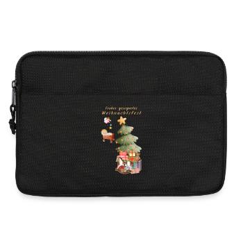 Frohes gesegnetes Weihnachtsfest beige Christbaum - Laptoptasche 13" - Schwarz - Vorne