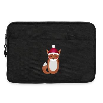 niedlicher Fuchs mit Santa Claus Weihnachtsmütze - Laptoptasche 13" - Schwarz - Vorne