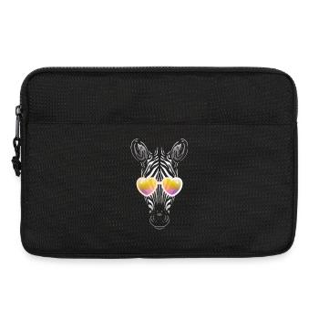 Zebra with Sunglasses - Laptop bag 13" - black - Front