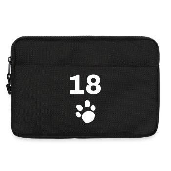 18, Tier tatze, Geburtstagsgeschenk - Laptoptasche 13" - Schwarz - Vorne
