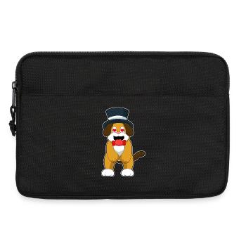 Dog Groom Top Hat Wedding - Laptop bag 13" - black - Front