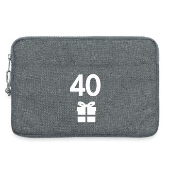 oberteil Geburtstag, 40 geschenk schachtel - Laptoptasche 13" - Grau meliert - Vorne
