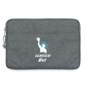 Silhouette de joueur de water-polo blanc - Sacoche pour ordinateur portable 13 pouces - gris chiné - Devant