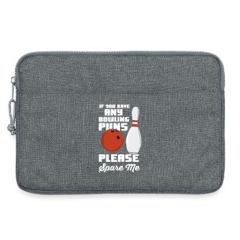 Witziger Bowlerspruch - Laptoptasche 13" - Grau meliert - Vorne