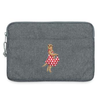 Erdmännchen Polka Dots Kleid - Laptoptasche 13" - Grau meliert - Vorne