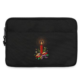 Bougie de Noël rouge vif pour Noël - Sacoche pour ordinateur portable 13 pouces - noir - Devant