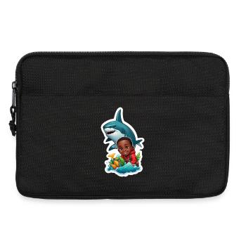 Aventure avec requin et enfant - Sacoche pour ordinateur portable 13 pouces - noir - Devant