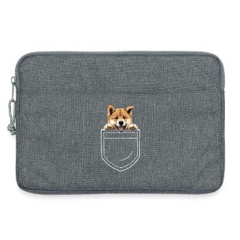 Dog Akita - Laptop bag 13" - heather grey - Front