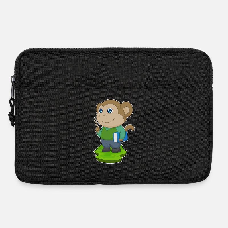 Affe Lehrer Buch - Laptoptasche 13" - Schwarz
