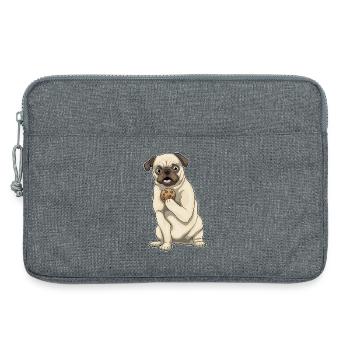 Pug Cookie - Sacoche pour ordinateur portable 13 pouces - gris chiné - Devant