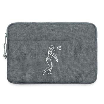 Beach Volleyballerin Zeichnung - Laptoptasche 13" - Grau meliert - Vorne