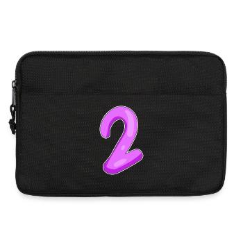 Zwei - 2 - Nummer Zahl - Laptoptasche 13" - Schwarz - Vorne