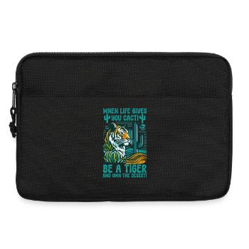 When Life Gives You Cacti, Be A Tiger - Laptop bag 13" - black - Front