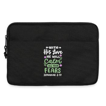 Christlicher Bibelvers - Laptoptasche 13" - Schwarz - Vorne