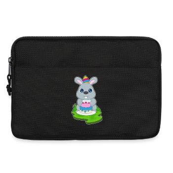 Gâteau d’anniversaire lapin - Sacoche pour ordinateur portable 13 pouces - noir - Devant