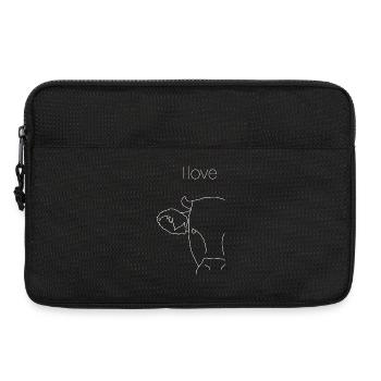 Les vaches, j’adore le - Sacoche pour ordinateur portable 13 pouces - noir - Devant