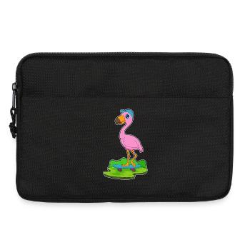 Flamingo Skater Skateboard - Laptop bag 13" - black - Front