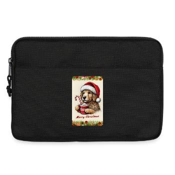 Chiot de Noël au chocolat chaud - Sacoche pour ordinateur portable 13 pouces - noir - Devant