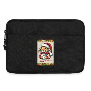 Lapin de Noël avec chocolat chaud - Sacoche pour ordinateur portable 13 pouces - noir - Devant
