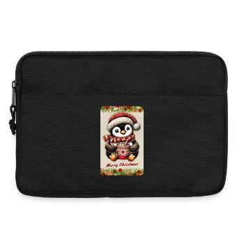 Pingouin de Noël au chocolat chaud - Sacoche pour ordinateur portable 13 pouces - noir - Devant