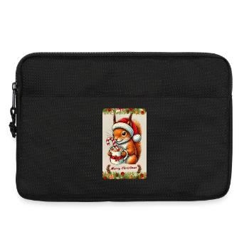 Écureuil de Noël au chocolat chaud - Sacoche pour ordinateur portable 13 pouces - noir - Devant