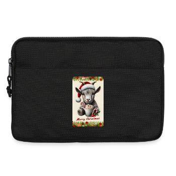 Weihnachtsziege mit heißer Schokolade - Laptoptasche 13" - Schwarz - Vorne
