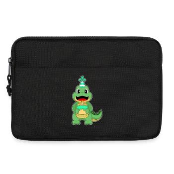 Gâteau d’anniversaire crocodile - Sacoche pour ordinateur portable 13 pouces - noir - Devant