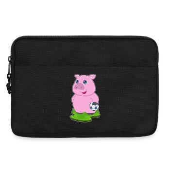 Pig Soccer Player Soccer - Laptop bag 13" - black - Front