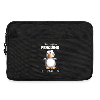 J’aime vraiment les pingouins Penguin Spruch - Sacoche pour ordinateur portable 13 pouces - noir - Devant
