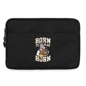 Donkey with French Horn - Born to play Horn - Laptop bag 13" - black - Front