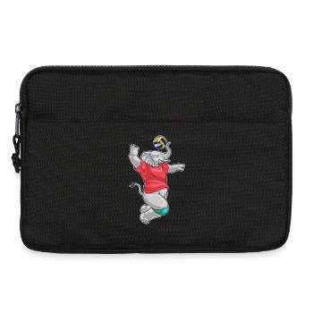 Eléphant Joueur de Volley-ball Volley-ball - Sacoche pour ordinateur portable 13 pouces - noir - Devant