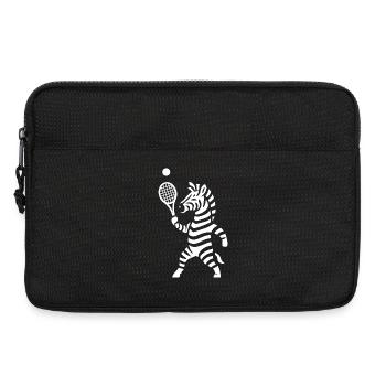 Minimalist Zebra Tennis Player Silhouette - Laptop bag 13" - black - Front