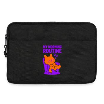 Routine matinale chat #1 - Sacoche pour ordinateur portable 13 pouces - noir - Devant