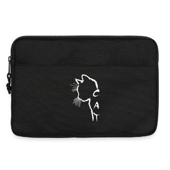 White Cat Silhouette - Laptop bag 13" - black - Front