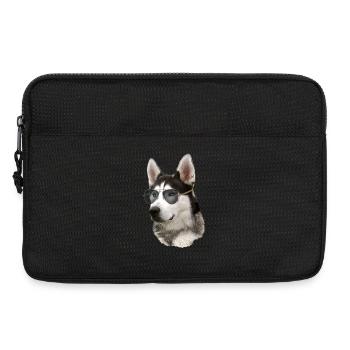 Cool Siberian Husky mit Sonnenbrille - Laptoptasche 13" - Schwarz - Vorne
