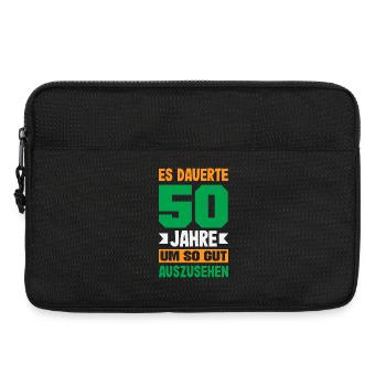 Cadeau amusant pour un 50e anniversaire - Sacoche pour ordinateur portable 13 pouces - noir - Devant