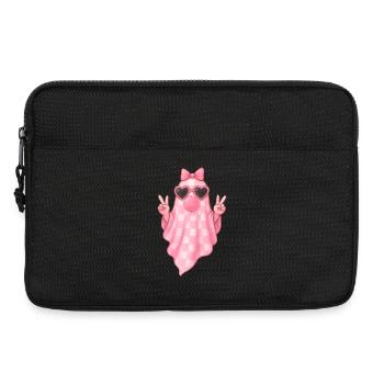 Mignon fantôme rose Halloween Design - Sacoche pour ordinateur portable 13 pouces - noir - Devant