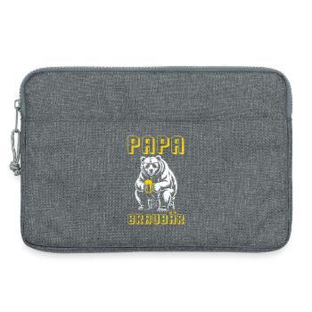 Werdender Vater PAPA BRAUBÄR Lustiges - Laptoptasche 13" - Grau meliert - Vorne