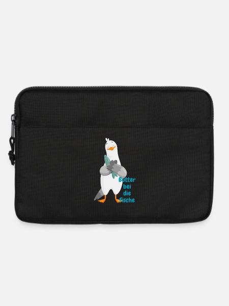 "Butter to the fish" – Funny seagull with fish - Laptop bag 13" - black