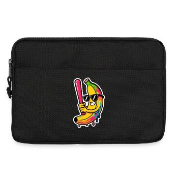 Cartoon Banana Playing Baseball - Laptop bag 13" - black - Front