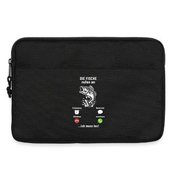 Les poissons appellent - je dois y aller - Angler Spruch - Sacoche pour ordinateur portable 13 pouces - noir - Devant
