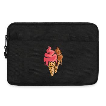 Deux glaces dessin animé - Sacoche pour ordinateur portable 13 pouces - noir - Devant