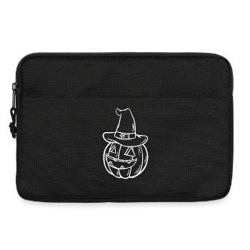 Pumpkin Sketch with Witch Hat – Cute Halloween Motif - Laptop bag 13" - black - Front