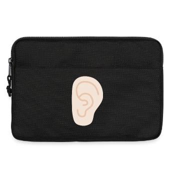 Ear: Soft Peach Line Art - Laptop bag 13" - black - Front