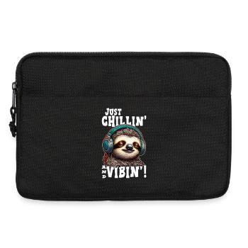 Sloth Chill Vibin graphic - Sacoche pour ordinateur portable 13 pouces - noir - Devant
