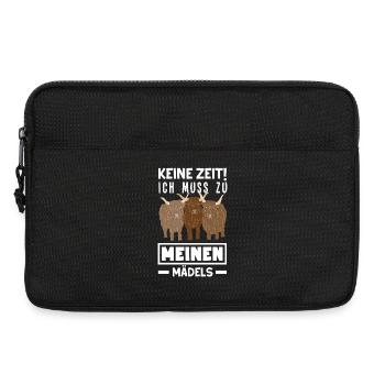 Keine Zeit! Ich muss zu meinen Mädels Hochlandrind - Laptoptasche 13" - Schwarz - Vorne